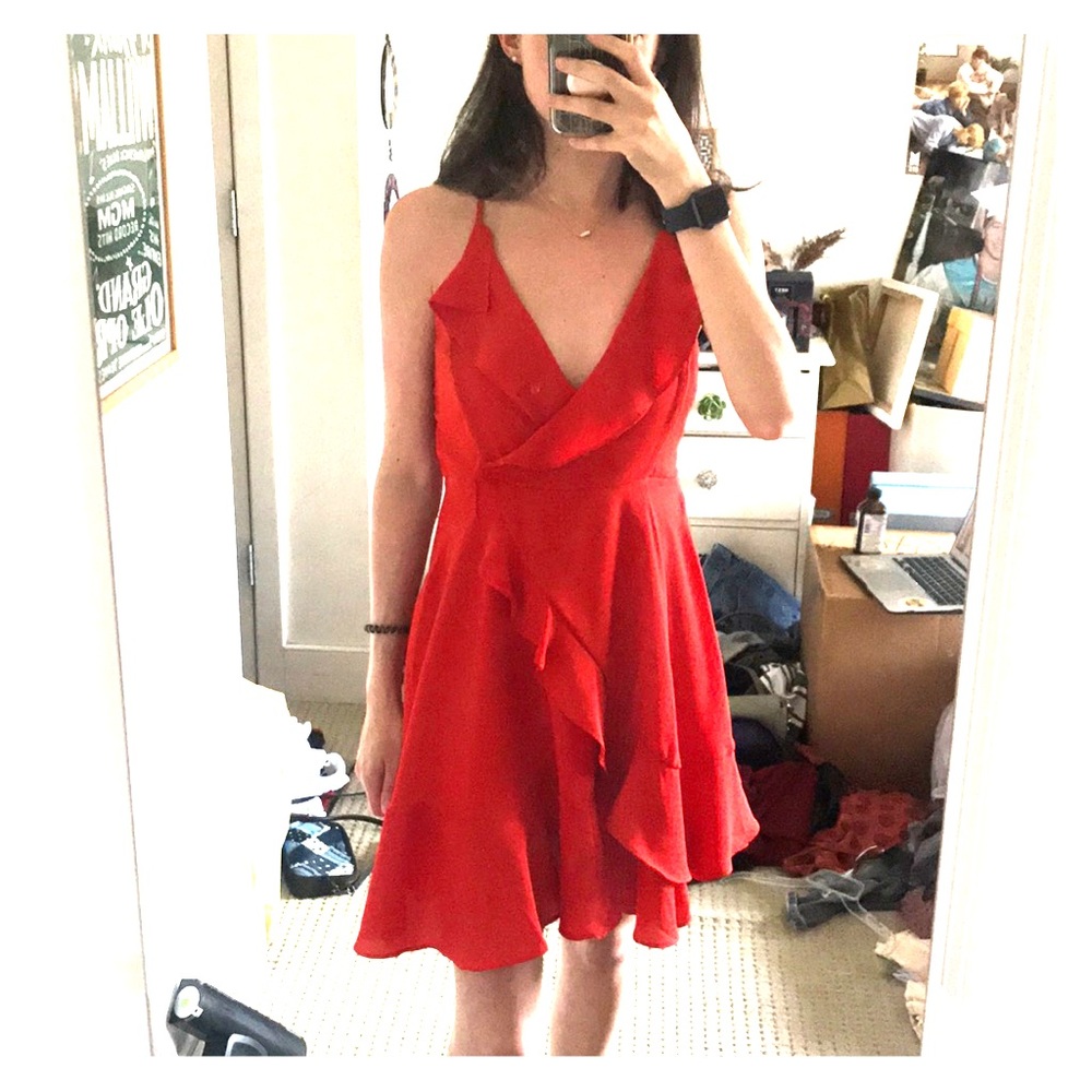 Orange ruffled sundress